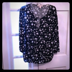 Michael Kors black and white floral top